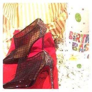Christian Louboutin glitter booties
